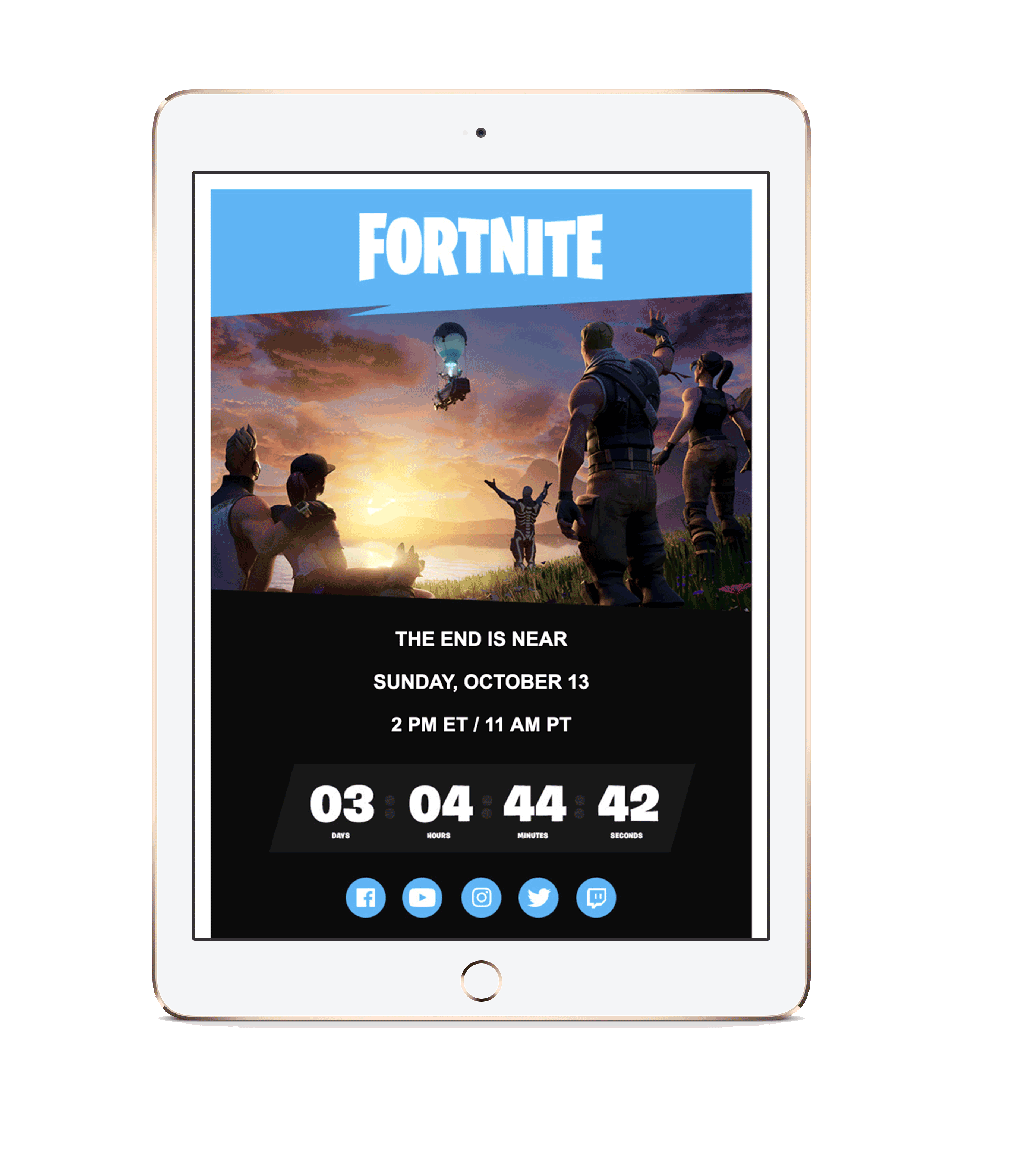 Epic Games countdown timer